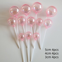 Décoration de gâteau en forme de boule colorée en perles, mini ballon pour mariage, anniversaire, fête prénatale, fête d'anniversaire