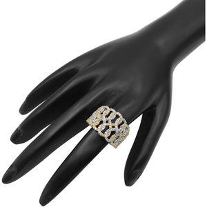 Ornaatis Diamond Infinity Band Ring 1.09 Cttw Coupe Ronde Or Bicolore sur Argent Sterling Bague de Fiançailles Femme Taille 7 - Product Image 3