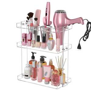 Boîte de rangement légère en acrylique pour accessoires capillaires, cosmétiques, fer à friser, sèche-cheveux, support pour outils de coiffure de salle de bain - Product Image 1