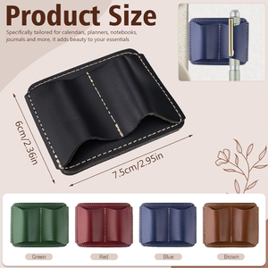 Portapenne Portatile a Doppio Scomparto in Pelle PU con Clip in Metallo, Custodia Rimovibile per Penna da Quaderno per Planner, per Dottori, Studenti, Postini - Product Image 1