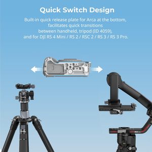Pour SmallRig R50V caméra Cage ergonomique Silicone poignée QR plaque ARCA 1/4 "-20 filetage 3/8"-16 trous ARRI chaussure froide QD prises pour - Product Image 5