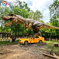 T-Rex animatronique grandeur nature de 15 m, dinosaure réaliste mécanique avec effet de fumée pour parc à thème jurassique