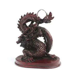 Statue de Dragon Antique en résine rouge, jouet d'action, boule de jeu