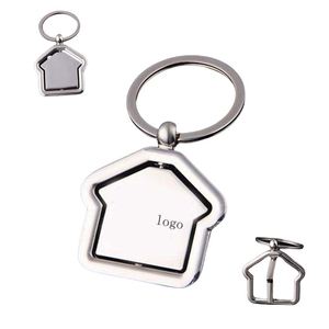 House Shape Keychain Blank Engrave Sublimation Metal Key Chain <b>Custom</b> Key Ring Beer Bottle Opener Keychain Real Estate Key Ring - Product Image 2