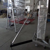 Support de haut-parleur à manivelle, support d'éclairage DJ 3m noir, structure en treillis en alliage d'aluminium en forme de A