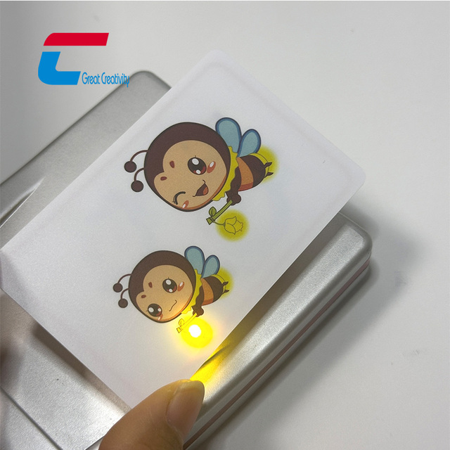13.56mhz Access Control Smart RFID Card Customized Flashing LED Printable Build in LED Light up RFID NFC Business Card