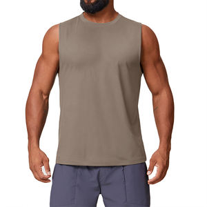 Men's Yoga Gym Wear Sleeveless Sports Top Customizable Logo Solid Color Breathable <b>Sweat</b>-Wicking Quick-Dry Running Casual <b>Vest</b> - Product Image 5