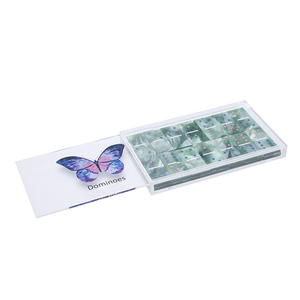 Jeu de dominos en acrylique personnalisé avec impression UV, 28 pièces, dominos double six, vente en gros pour cadeaux et promotions - Product Image 2
