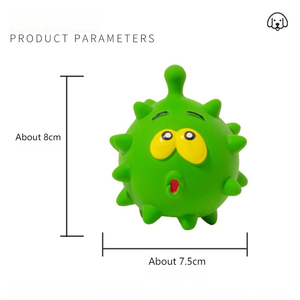 Pelota chirriante de goma de látex ecológica y duradera de 7.5 cm con diseño de perro de dibujos animados, juguete interactivo para jugar y limpiar los dientes, venta al por mayor - Product Image 2