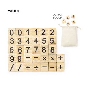 Jeu de calcul mathématique en bois écologique et portable pour enfants et adultes, coffret cadeau promotionnel dans un sac en coton - Product Image 1