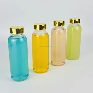 450ml Clear PET Plastic Juice Bottle With Screw Cap Seal Beverage Juice Luxury Packaging