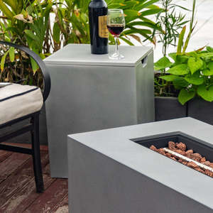 Modern Freestanding Patio Gas Cylinder Cover with Mgo Material Painted Surface for Outdoor Use Portable Design <b>Fire</b> <b>Pits</b> Tank - Product Image 1