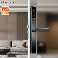 Cerradura Inteligente Moderna para Puerta con Perfil de Aluminio Industrial, CNC, Soporte en la Nube, Control por Huella Digital y Aplicación, Garantía de Dos Años, Impermeable