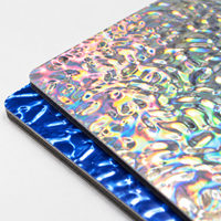 Panneau mural en cristal de charbon de bambou, finition métallique effet vague d'eau, classe B1, ignifuge, imperméable, pour extérieur/intérieur, usage domestique