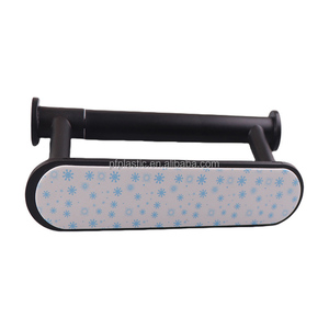 Soporte de papel higiénico negro, palo autoadhesivo en soporte de rollo de papel higiénico pivotante de doble poste para Baño - Product Image 4