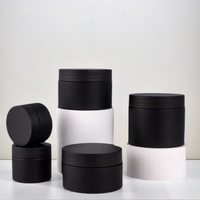 Stock d'usine 50ml 100ml 120ml 150ml Pot cylindrique en PET noir mat givré 3oz Rangement cosmétique pour lotion de soin de la peau et crème pour les yeux