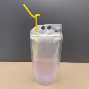 Bolsas Biodegradables para Bebidas, Bolsas de Plástico para Jugos Congelados con Pajita - Product Image 3