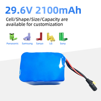 Batterie Li-ion rechargeable 8S1P 18650 2100mAh 29.6V de qualité supérieure, forte puissance, pour outils à décharge élevée
