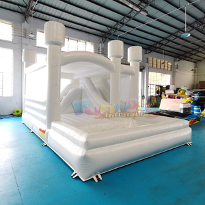 Commercial grade outdoor <b>inflatable</b> wedding <b>bouncer</b> modern white bounce house combo with slide - Product Image 2