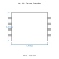 INA118U + -2,25 V à -18 V 1 10 000 V Circuits intégrés à large plage de tension pour l'électronique grand public