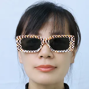 Kacamata hitam asetat bingkai persegi tebal 2024 kacamata hitam khusus mewah uv400 kacamata Pria Wanita