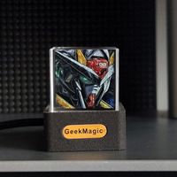 Mini Station Météo avec Affichage Cristal, Horloge de Bureau avec Wifi, Petit Téléviseur Transparent pour la Décoration de Jeux