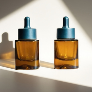 Eco Friendly Custom 30ml Amber Glass Dropper <b>Bottle</b> for Essential Oils with Unique Bottom Design - Product Image 4