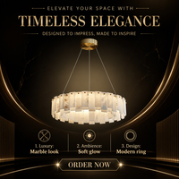 Lustres surdimensionnés personnalisés de 1500 mm, modernes et luxueux, en or, avec LED, en albâtre espagnol naturel, garantie 5 ans, CRI 90, 360°