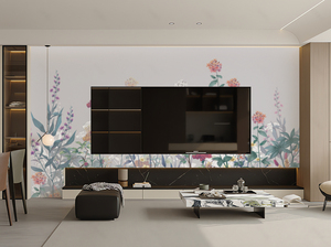 Carta <span class=keywords><strong>da</strong></span> parati murale con paesaggio naturale personalizzato stampante 3d fiori floreali design decorazione d'interni carta murale pittura artistica - Product Image 3