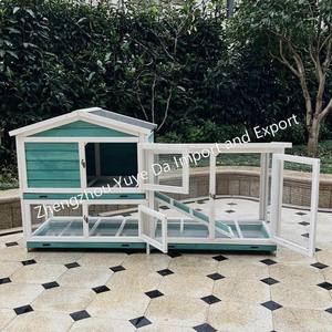 Large Run <span class=keywords><strong>2</strong></span> <span class=keywords><strong>étages</strong></span> construits avec plateau Clapier extérieur en bois pour lapins, produits en bois - Product Image 5