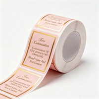 Étiquettes personnalisées rectangulaires pour flacons de parfum - Bordure dorée à chaud & Impression UV - Autocollants de luxe pour emballages de parfum en rouleau