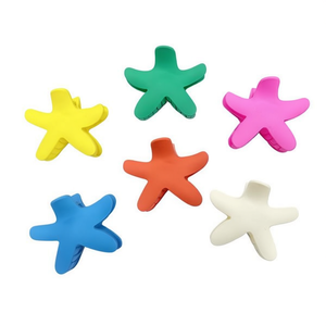 Fermacapelli a forma di stella marina 9 cm, colore singolo, effetto satinato, per donne e ragazze - Product Image 2