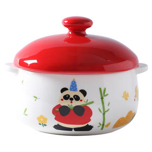 Tazón de Porcelana Desechable con Diseño de Panda Comiendo Bambú, Esmalte Craquelado, Diseño de Dibujos Animados, Tazón para Huevos al Vapor con Tapa, Vajilla Infantil para el Hogar - Product Image 5