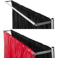 Support de Toile de Fond Réglable et Télescopique avec Double Barre Transversale et Base Métallique Robuste pour Drapage et Décoration
