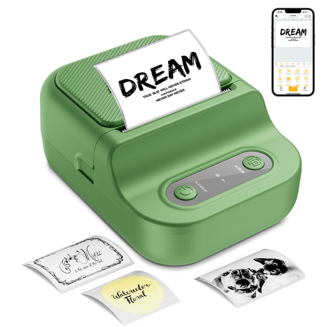 Portable 58mm Mini Wireless Thermal Pocket Printer Direct Thermal Method for Android IOS for Supermarket Label Printing in Stock