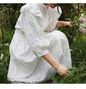 Francés Retro INS Lolita Falda larga de encaje Floral Chef algodón <span class=keywords><strong>camarero</strong></span> uniforme cocina cafetería cocina restaurante delantales - Product Image 3