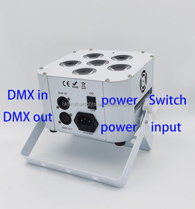ไฟพาร์ LED สำหรับงานแต่งงาน ขายดี ใช้แบตเตอรี่ไร้สาย DMX 6in1 Uplight 9x18W RGBWA UV สำหรับงานดีเจ - Product Image 6