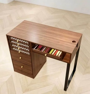 Nail Salon <b>Desk</b> with Vacuum Cleaner Ancient Style Single or Double Person Nail Salon <b>Workstation</b> Table and Chair Set - Product Image 4