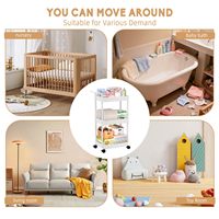 Chariot de rangement pour couches de bébé en plastique, mobile, pour les essentiels de la nurserie du nouveau-né, organisateur de couches pour table à langer et lit bébé