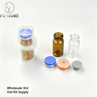 Boîte de transport pour peptides 1 compartiment 3 ml – Étui de laboratoire en PP avec flacon, bouchon en aluminium et bouchon en butyl – Kit complet écologique