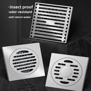 Stainless Steel Modern Simple Brushed Surface Anti-Odor Floor Drain Gun Gray Large Flow Bathroom Washing Machine Shower Room - Product Image 2