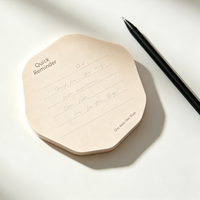 Blocs-notes adhésifs octogonaux irréguliers en kraft, personnalisés et lignés, pour le bureau, l'étude, la planification et les rappels