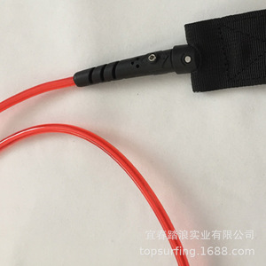 Laisse de planche de surf en TPU 5,5 mm rouge avec double anneau et boucle, corde de sécurité élastique pour le surf et la planche à pagaie, unisexe - Product Image 1