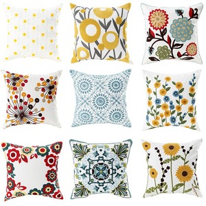 <span class=keywords><strong>Funda</strong></span> de Almohada 100% Poliéster con Bordado de Flores, Estilo Nórdico, para Sofá, Reposacabezas, Oficina, Personalizable - Product Image 3