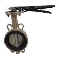 Radiant DN150 tuas tangan dioperasikan tipe Wafer katup kupu-kupu baja tahan karat