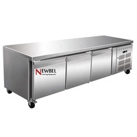Newbel GN4100TN Réfrigérateur de table de préparation à quatre portes Congélateur commercial Réfrigérateur de cuisine de restaurant en acier inoxydable Prix