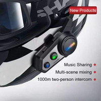 Casque Cordalme Q18 avec écouteurs Bluetooth : Intercom pour deux personnes sur 1000 m, étanche IPX6, casque de communication Bluetooth