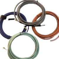 Instrument de musique silencieux Câbles 10mm mâle à mâle Connecteur d'amplificateur de mélangeur 10M Câble de guitare électrique Tweed