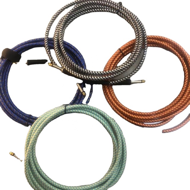 Musical Instrument Noiseless 10mm Male to Male Cables 10M Mixer Amplifier Connector Tweed Electric Guitar Cable