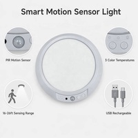 Lampe LED magnétique adhésive à détecteur de mouvement, sans fil, rechargeable, pour armoire, veilleuse intelligente à induction pour chambre et placard